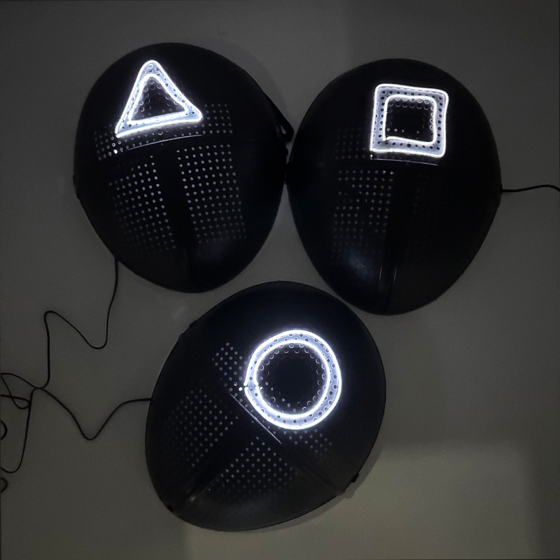 Led Purge Mask Halloween - Topeng Cosplay Halloween 2025 Penutup Kepala