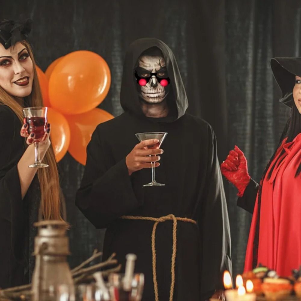 Kacamata merah horor Halloween - Glow In The Dark Party Glasses ulasan dan harga