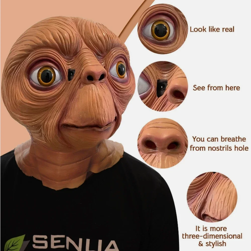 Topeng Alien ET dari Bahan Lat - Latex Alien Mask Realistic ulasan dan harga