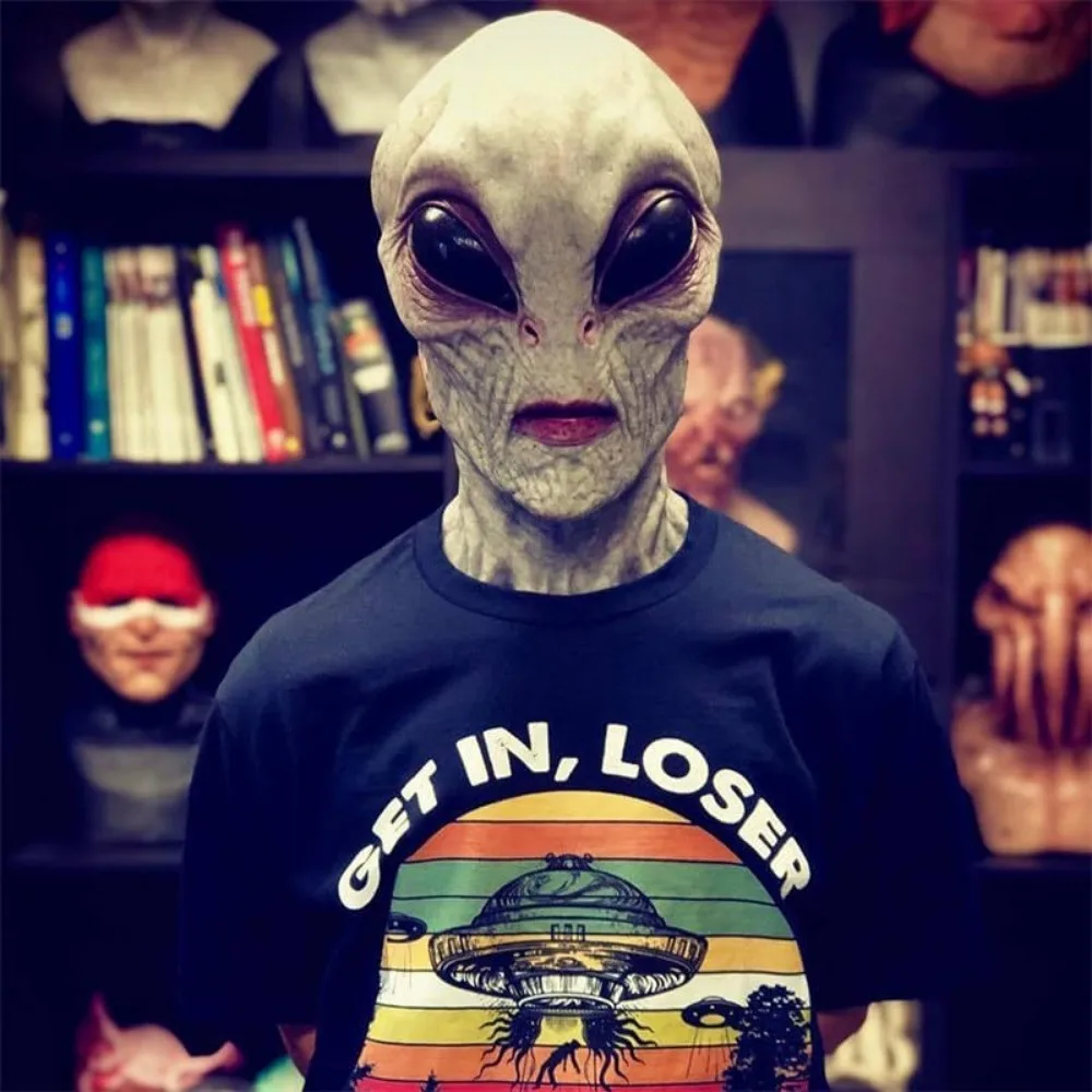 Kostum Halloween topeng dinosa - Latex Alien Mask Realistic ulasan dan harga