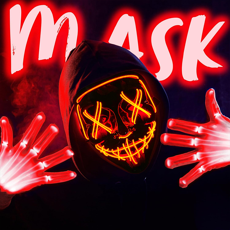 2026 Masker Pesta Lampu Neon B - Led Purge Mask Halloween ulasan dan harga